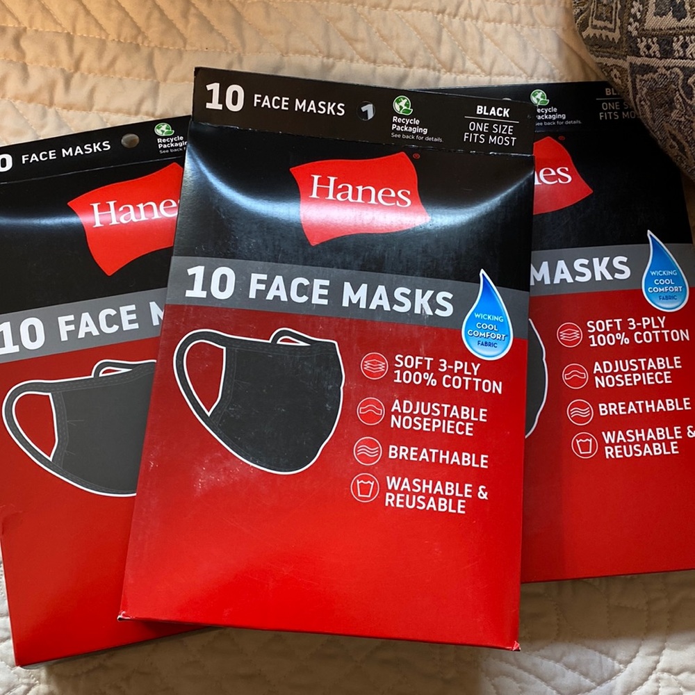 3 PACKAGES OF 10 FACE MASKS